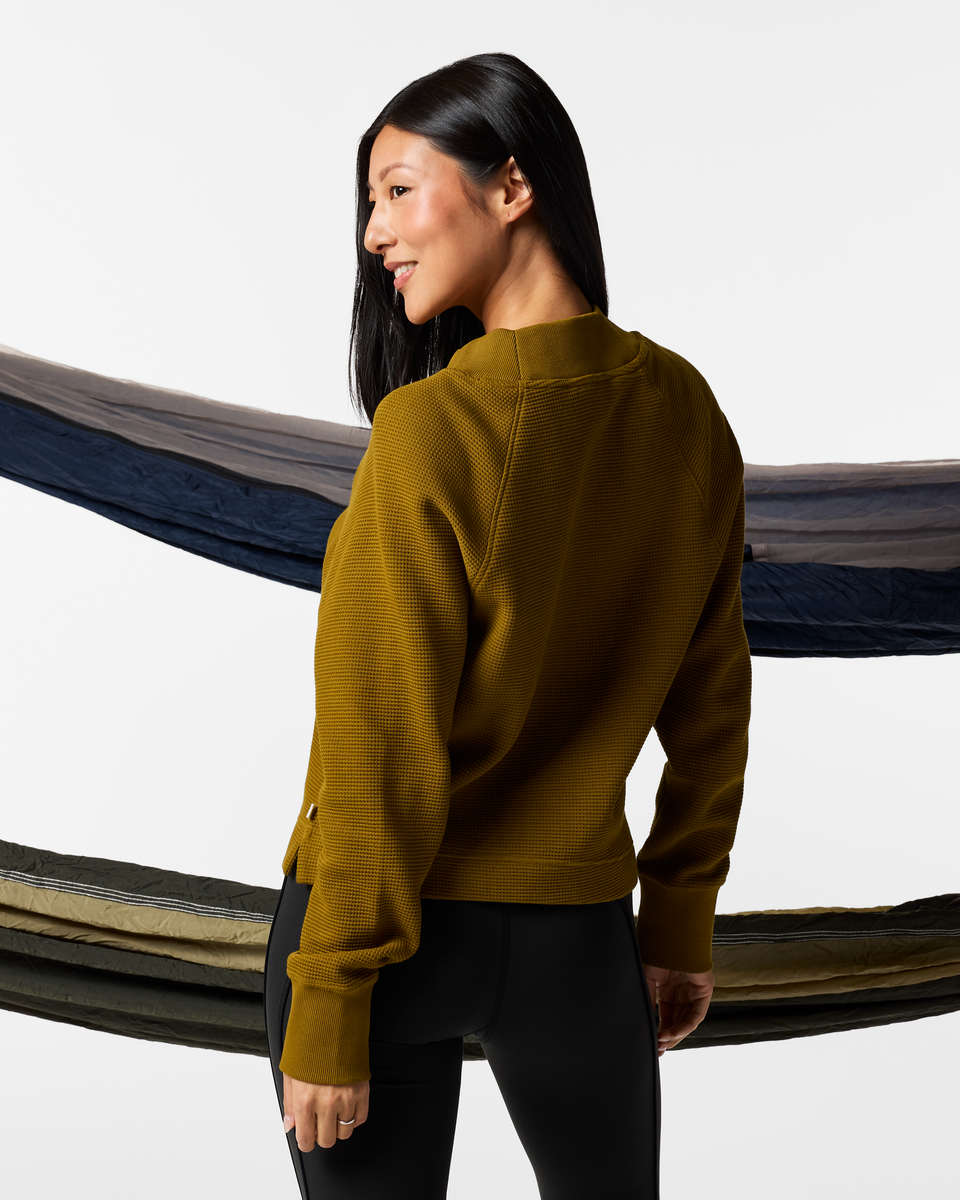 Atajo Long-Sleeve Waffle V-Neck - Women's - Log Cabin - US 9528